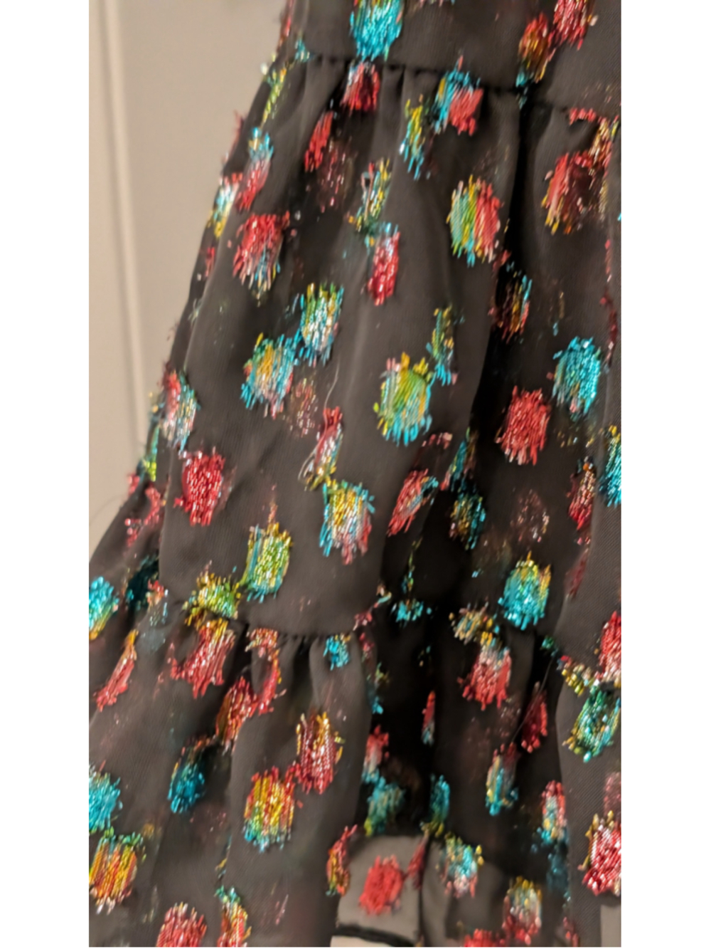 MISA Los Angeles XS Black Multicolor Metallic Ruffle - Picture 4 of 12